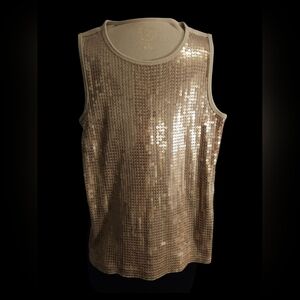 Michael Kors Gold Logo Ribbed Top